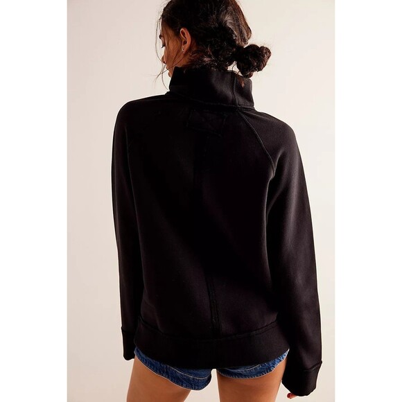 Free People We The Free Just A Game Half-Zip Sweatshirt Top Slouchy L NEW 282629 - Picture 3 of 8